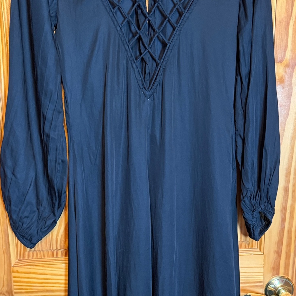 Free People Black Long Sleeve Dress with Lattice Back - Picture 11 of 13